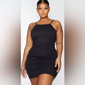 Ribbed Black Mini Dress